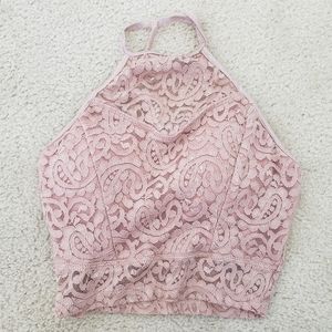 Blush Pink Halter Neck Bralette